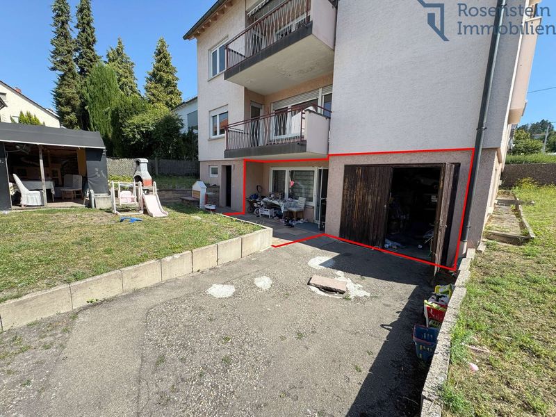 #30, 1-Zimmer Soutterain Wohnung mit Terrasse, Garten und Garage